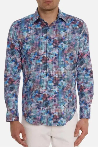 Robert Graham Outer Banks Printed Long Sleeve Button Front Shirt In Multi In Blue