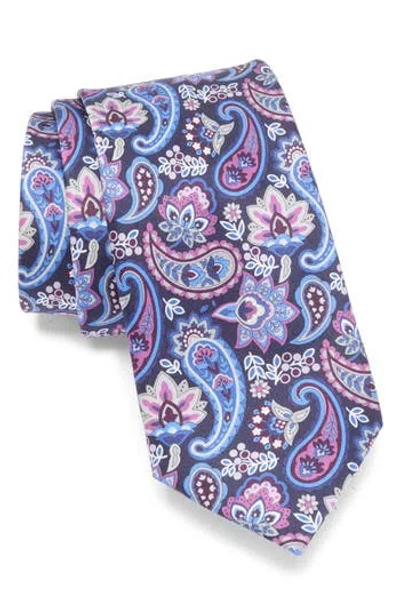 Robert Graham Paisley Floral Silk Tie In Purple