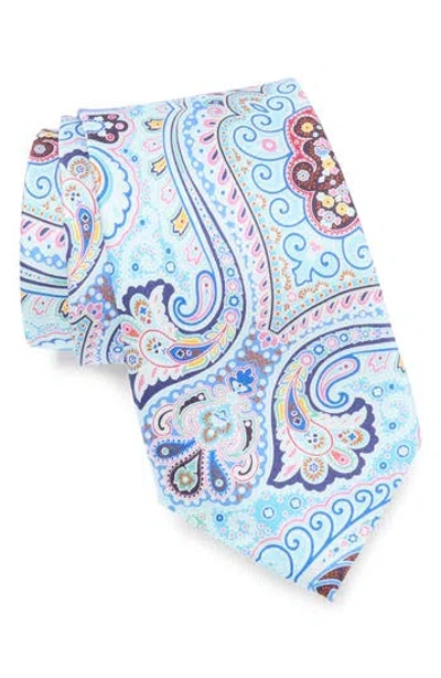 Robert Graham Paisley Floral Silk Tie In Blue