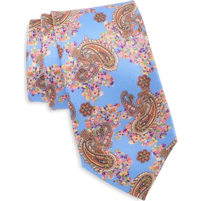 Robert Graham Paisley Floral Silk Tie In Blue