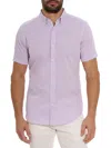 Robert Graham Sloan Short Sleeve Button Down Shirt In Lilac