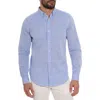 Robert Graham Palmer Tailored Fit Linen Blend Button-up Shirt In Blue