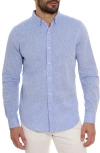 Robert Graham Palmer Tailored Fit Linen Blend Button-up Shirt In Blue