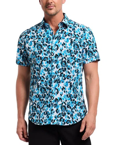 Robert Graham Pantanal Short Sleeve Woven Button-up Shirt In Blue