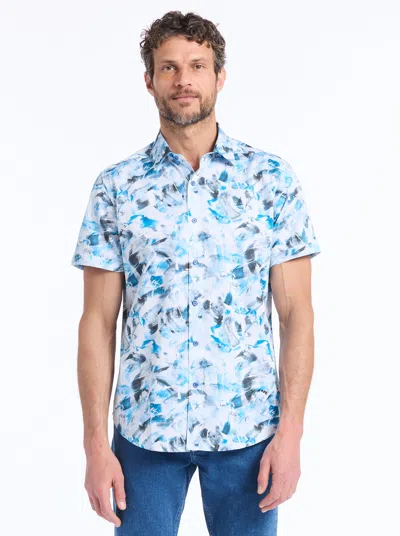 Robert Graham Parwan Short Sleeve Button Down Shirt In Blue
