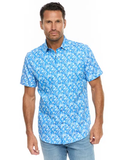 Robert Graham Pattone Short Sleeve Button Down Shirt In Blue
