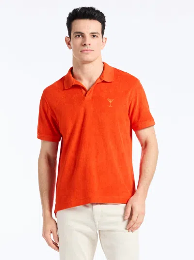 Robert Graham Pelman Short Sleeve Polo In Orange