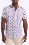 Robert Graham Peterman Short Sleeve Cotton Button-up Shirt In Multi