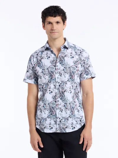 Robert Graham Pickwick Short Sleeve Button Down Shirt In Blue