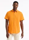 Robert Graham Piers Short Sleeve Stretch Cotton Button-up Shirt In Orange