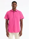 Robert Graham Piers Short Sleeve Button Down Shirt In Pink