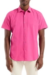 Robert Graham Piers Short Sleeve Seersucker Shirt In Pink