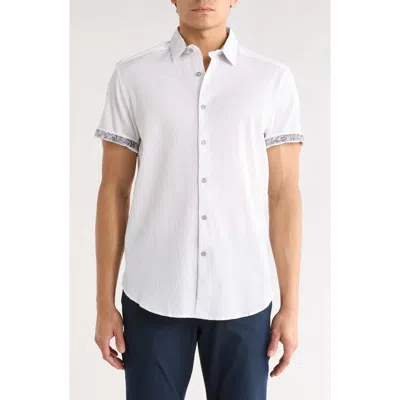 Robert Graham Piers Short Sleeve Woven Button-up Shirt In White