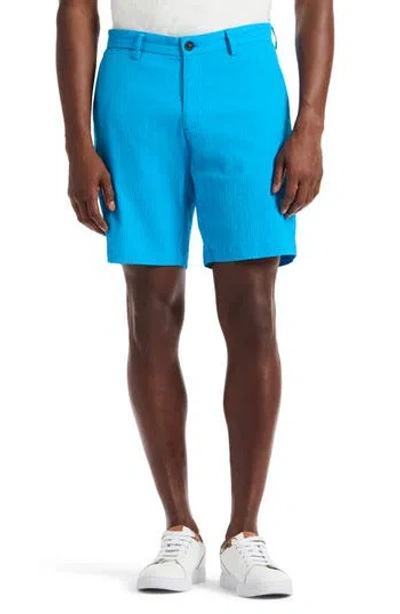 Robert Graham Piers Woven Seersucker Shorts In Blue
