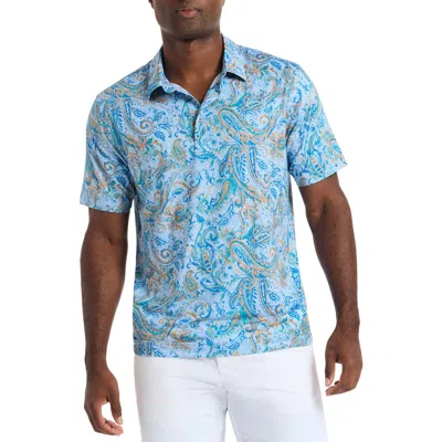 Robert Graham Pike Paisley Knit Polo In Blue
