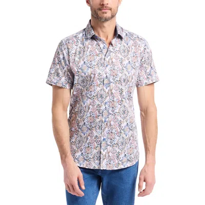 Robert Graham Pismo Short Sleeve Stretch Cotton Button-up Shirt In Multi
