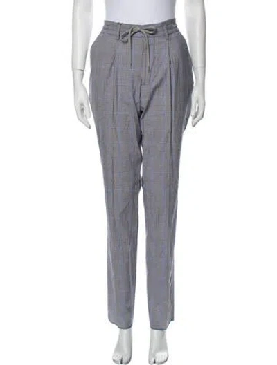 Pre-owned Robert Graham Plaid Print Straight Leg Pants In Gray