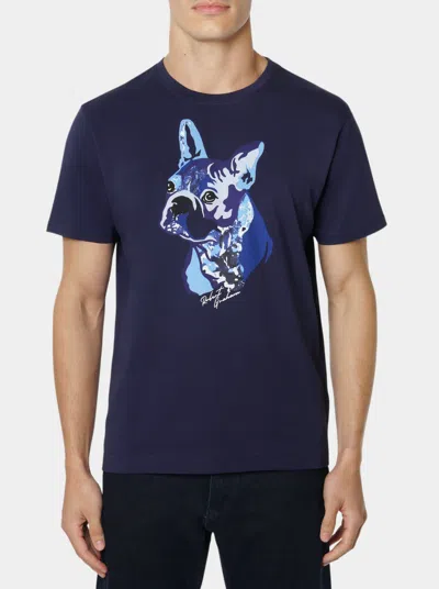 Robert Graham Pop Art Pup Short Sleeve T-shirt In Navy