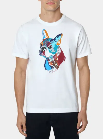 Robert Graham Pop Art Pup Short Sleeve T-shirt In White