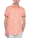 Robert Graham Poseidon Classic Fit Linen-blend Shirt In Orange