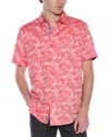 Robert Graham Poseidon Classic Fit Linen-blend Shirt In Red
