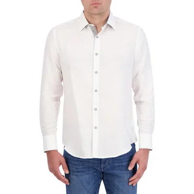 ROBERT GRAHAM ROBERT GRAHAM POSEIDON LINEN & COTTON JACQUARD BUTTON-UP SHIRT