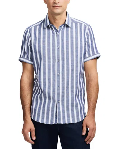 Robert Graham Preston Stripe Cotton Blend Button-up Shirt In Blue