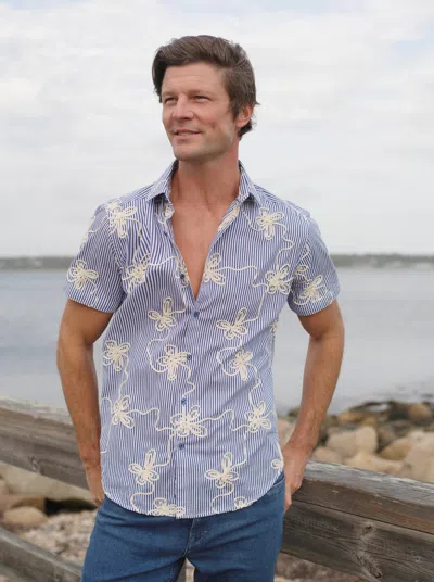 Robert Graham Primrose Short Sleeve Button Down Shirt In Blue