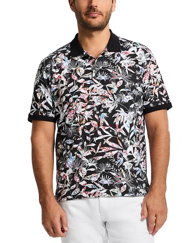 Robert Graham Printed Polo Shirt In Black