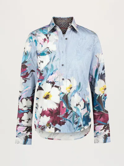 Robert Graham Priscilla Long Sleeve Shirt In Light Blue