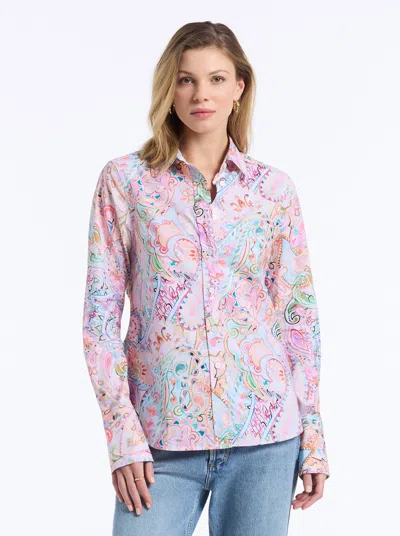 Robert Graham Priscilla Long Sleeve Woven Shirt In Pink