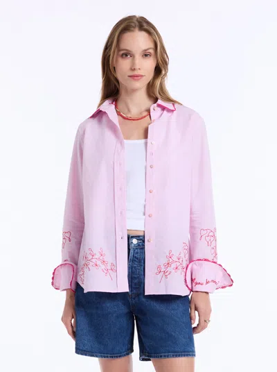 Robert Graham Priscilla Long Sleeve Shirt In Pink