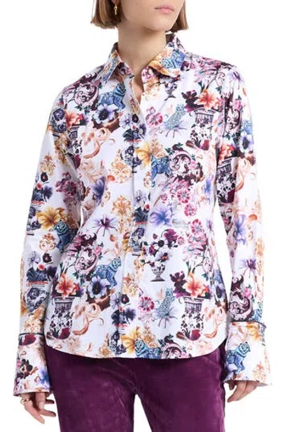 Robert Graham Priscilla Long Sleeve Woven Shirt In Multi