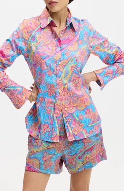 Robert Graham Priscilla Long Sleeve Woven Shirt In Pink