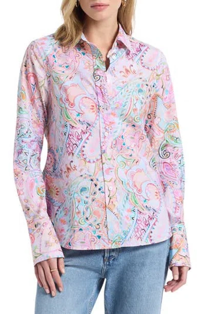 Robert Graham Priscilla Long Sleeve Woven Shirt In Pink