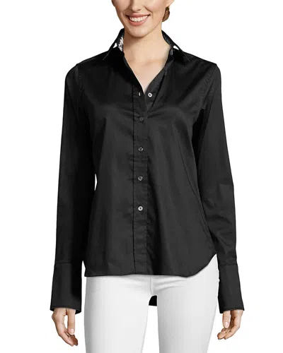 Robert Graham Priscilla Button-down Split-cuff Shirt In Black