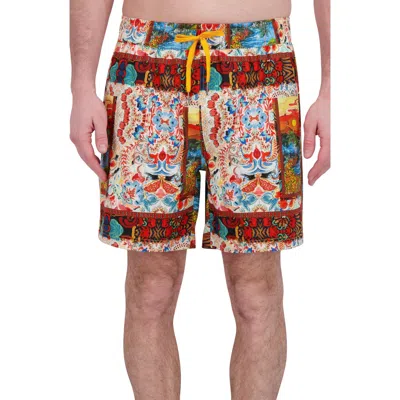 Robert Graham Quickdry Boxer Board Shorts In Yellow