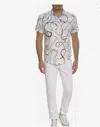 Robert Graham Rampage Short Sleeve Swirl Print Shirt In White