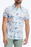 Robert Graham Raymond Short Sleeve Cotton Button-up Shirt In White