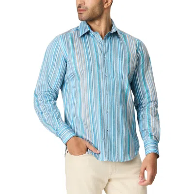 Robert Graham Rehan Long Sleeve Stretch Woven Shirt In Blue