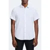 Robert Graham Reid Geo Textured Short Sleeve Cotton Button-up Shirt In White