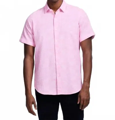 Robert Graham Reid Short Sleeve Button Down Shirt In Light Pink