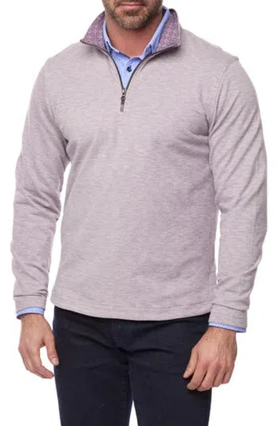 Robert Graham Remo Space Dye Quarter Zip Pullover In Purple