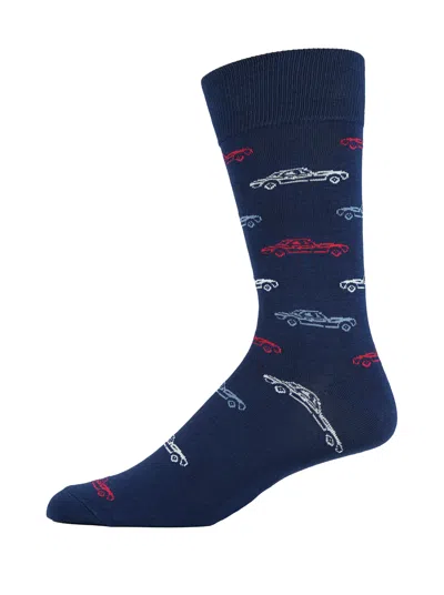 Robert Graham Retro Cars Socks In Blue