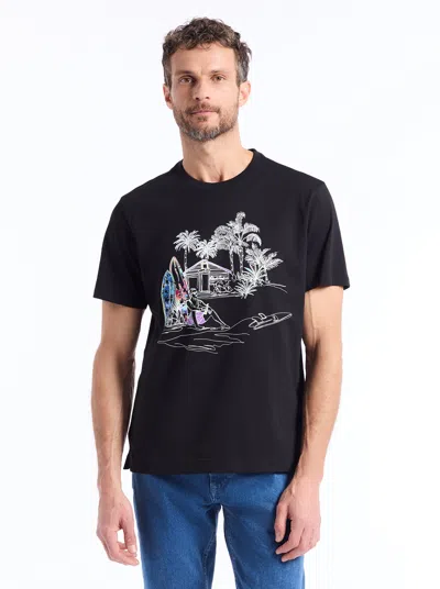 Robert Graham Rg Beach House Short Sleeve T-shirt In Black