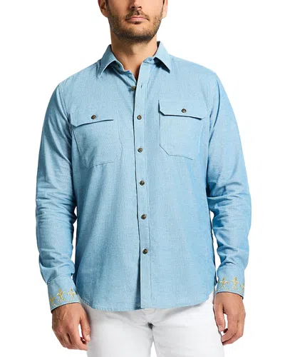 Robert Graham Rg Man Workwear Shirt Jacket In Blue
