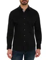 Robert Graham Righteous Cotton Stretch Contrast Trimmed Classic Fit Button Down Shirt In Black