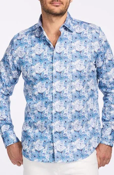 Robert Graham Ripon Cotton Button-up Shirt In Blue
