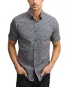Robert Graham Ritter Knit Short Sleeve Button-up Shirt In Multi