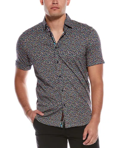 Robert Graham Ritter Tailored Fit Knit Shirt In Black